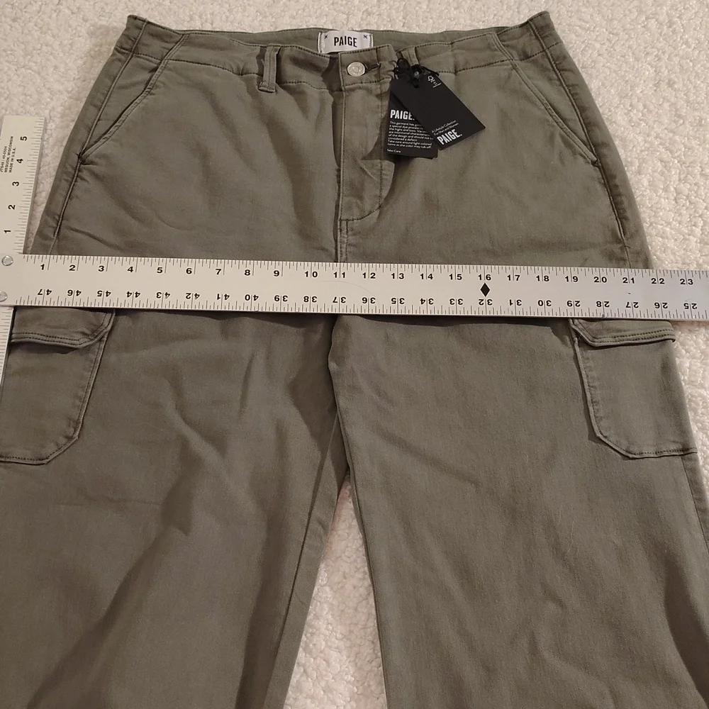PAIGE Carly Wide Leg Cargo Pocket Jeans – Vintage Ivy Green, Size 32 (10-12) - Picture 13 of 16